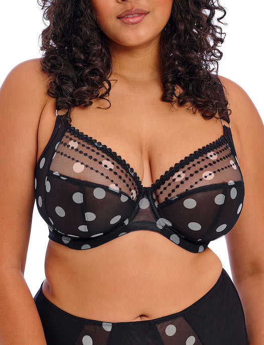Elomi Morgan Stretch Lace Banded Underwire Bra (4111),40F,Black at   Women's Clothing store