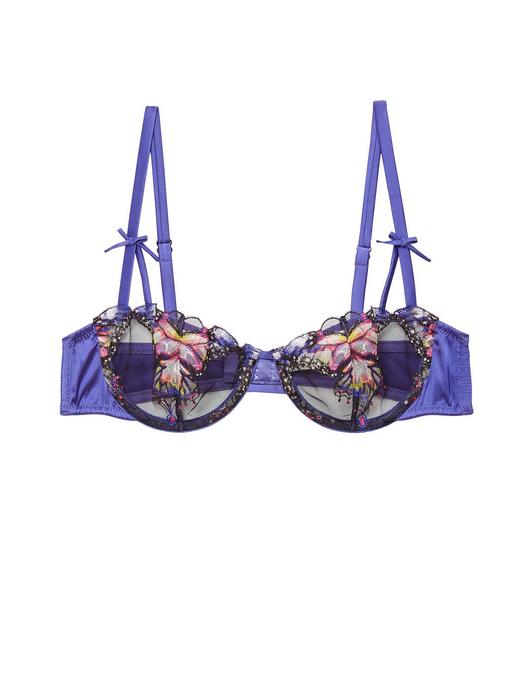 Fleur du Mal Butterfly Embroidery Balconette Bra