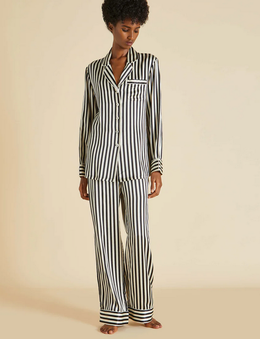 Olivia von Halle Lila Nika Stripe Silk Pyjama