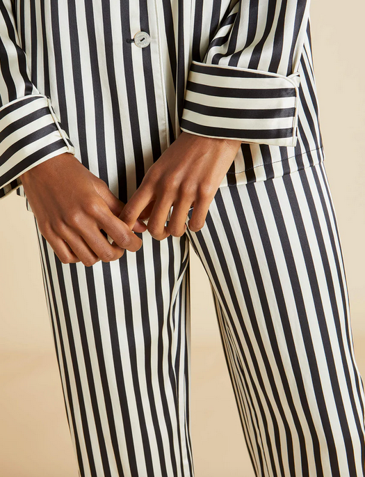 Olivia von Halle Lila Nika Stripe Silk Pyjama