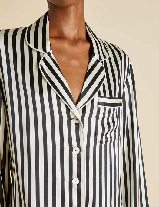 Olivia von Halle Lila Nika Stripe Silk Pyjama