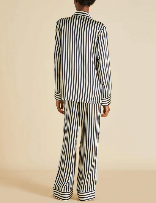 Olivia von Halle Lila Nika Stripe Silk Pyjama