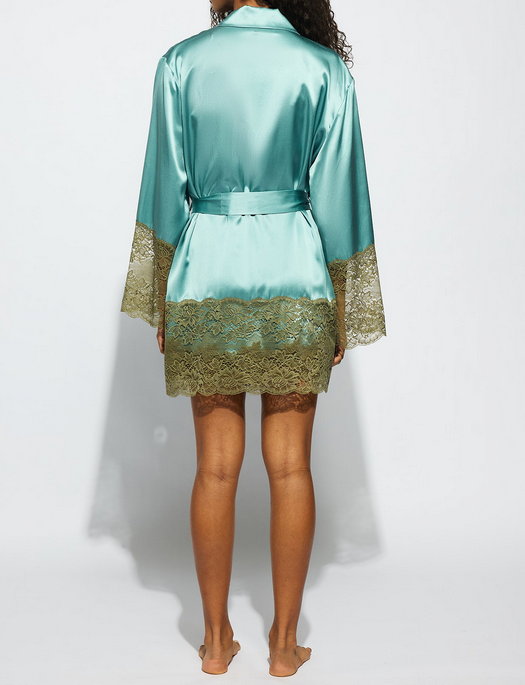 Ginia Silk Lace Robe