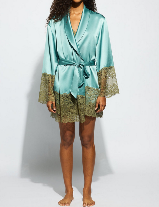 Ginia Silk Lace Robe