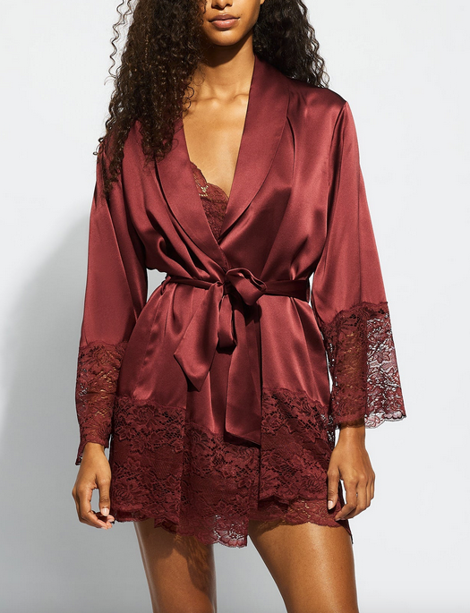 Ginia Silk Lace Robe