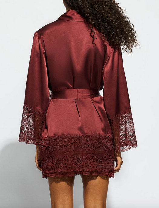 Ginia Silk Lace Robe