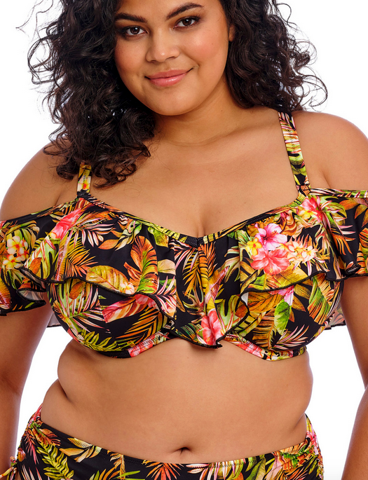 Elomi Swim Tiger Valley Ruffle Bikini Top